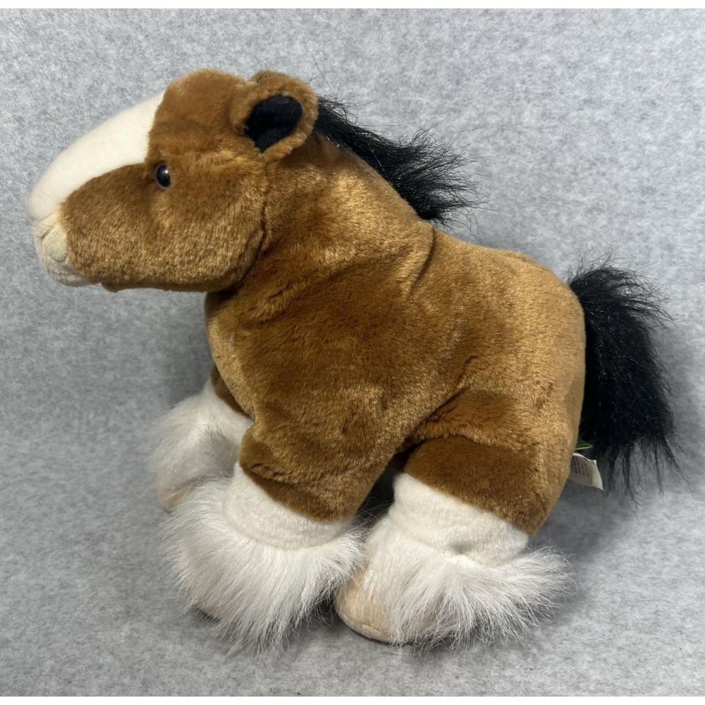 Wild Republic Horse Plush Stuffed Animal 10 inch Fluffy Legs Toy Mane 2011 Brown